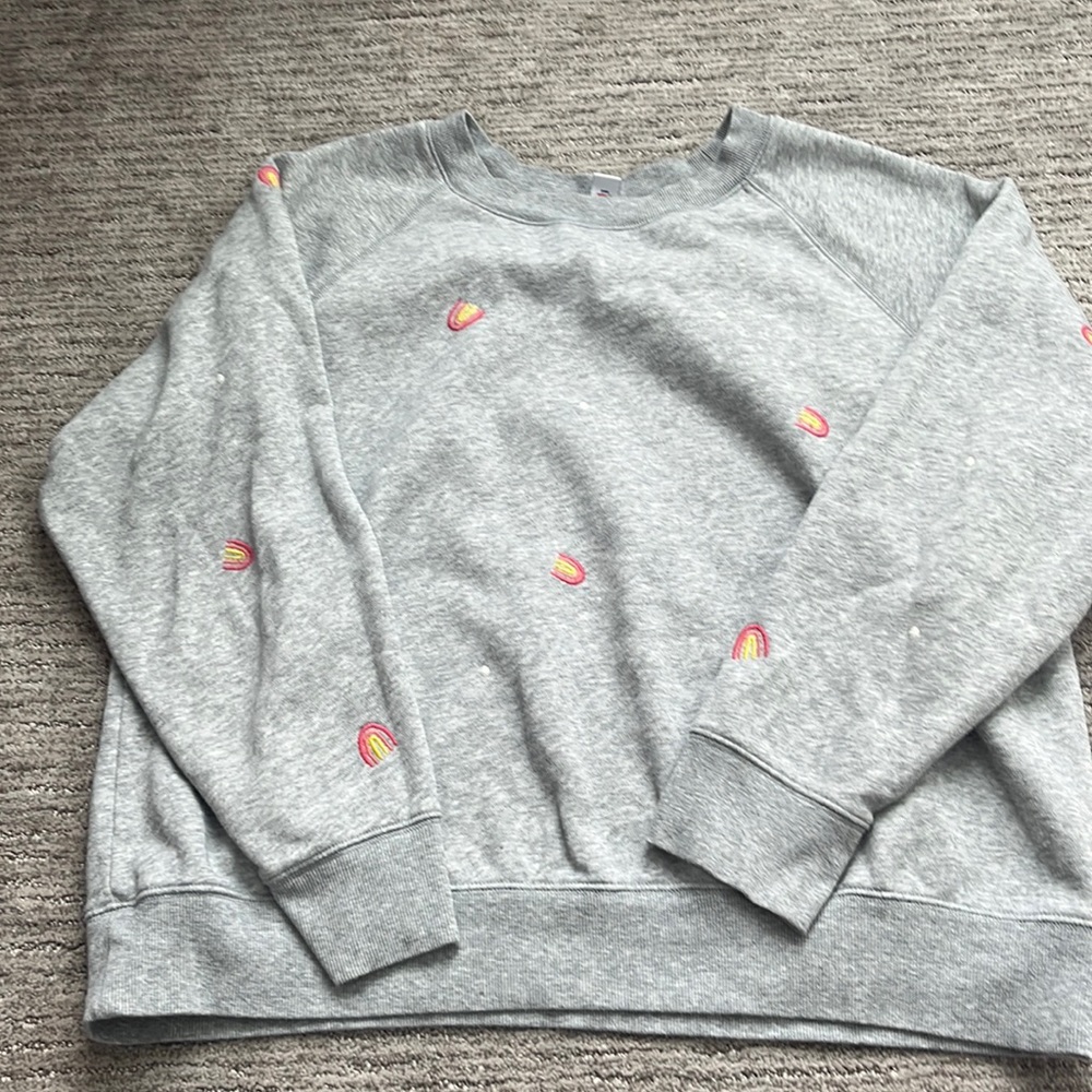 Grey and rainbow crewneck